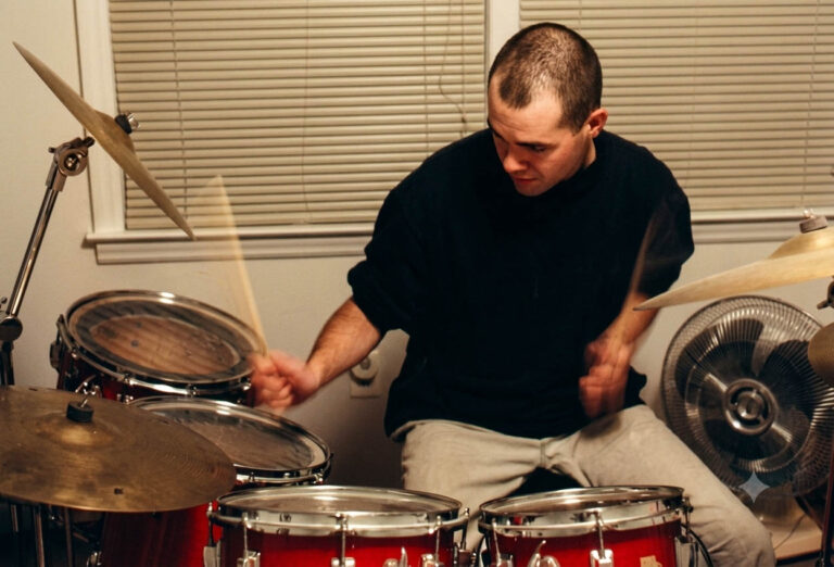 Brooks on TAMA acoustic drum set