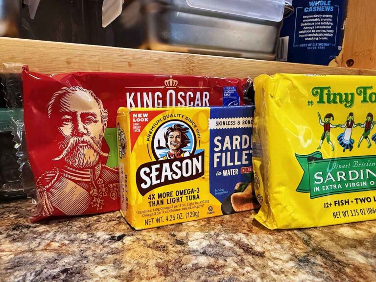 Sardine Cans on the kitchen counter